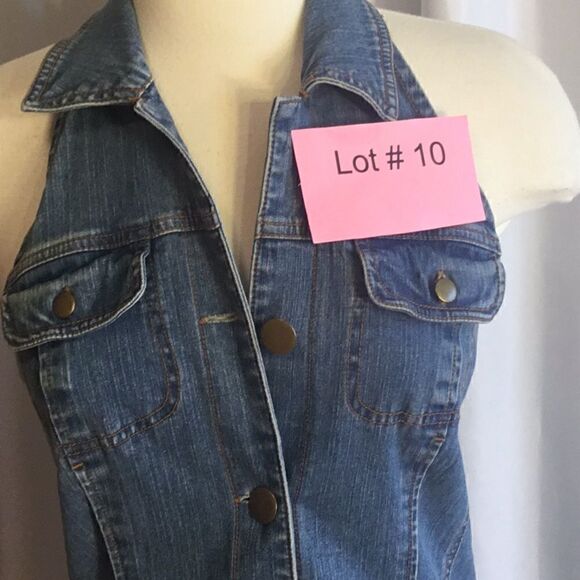 Open back sleeveless denim dress by METROSTYLE in size 6 - Picture 3 of 12